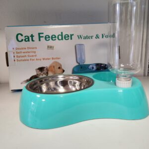 CAT FEEDER WATER AND FOOD BOWL