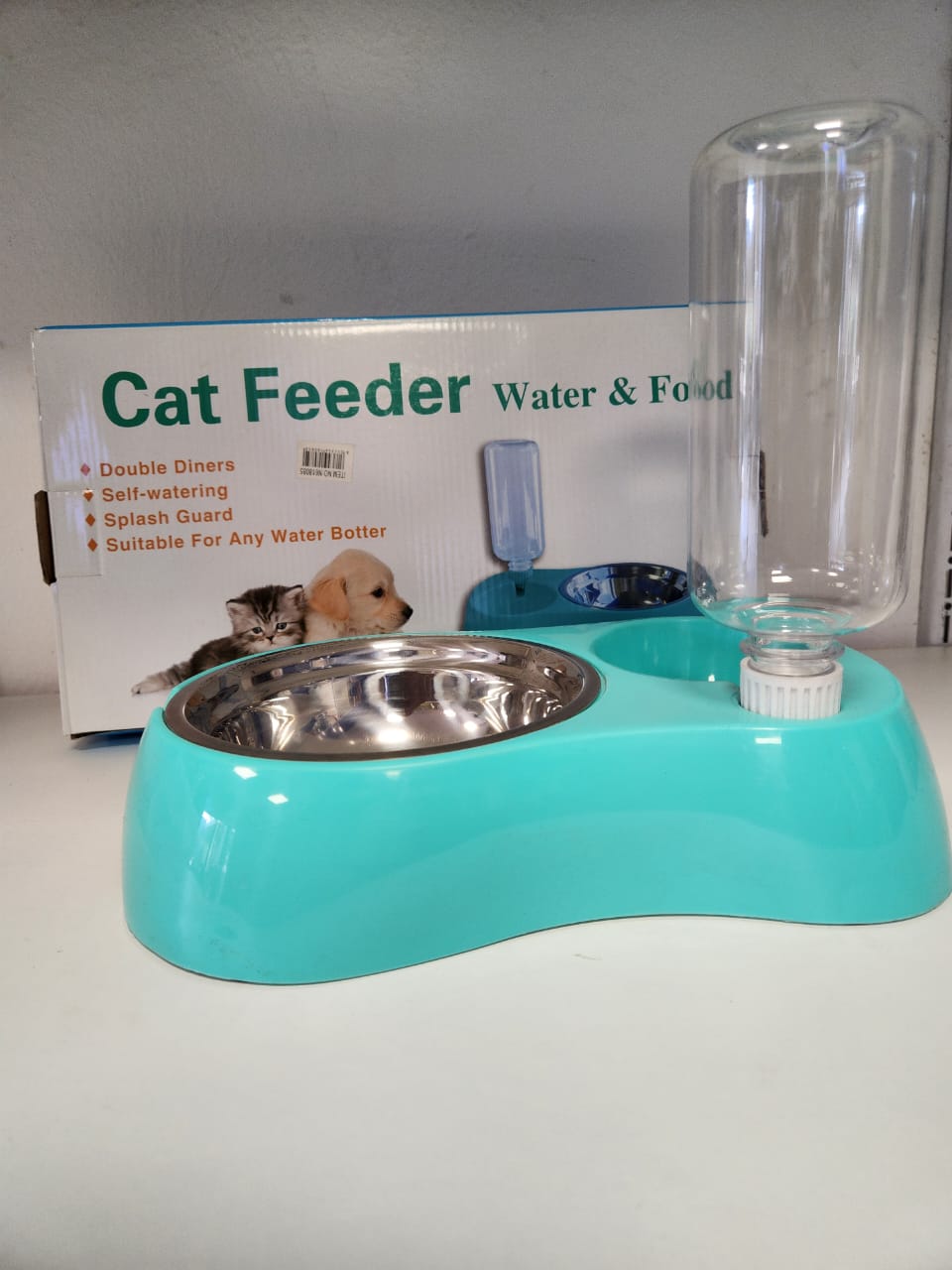 CAT FEEDER WATER AND FOOD BOWL